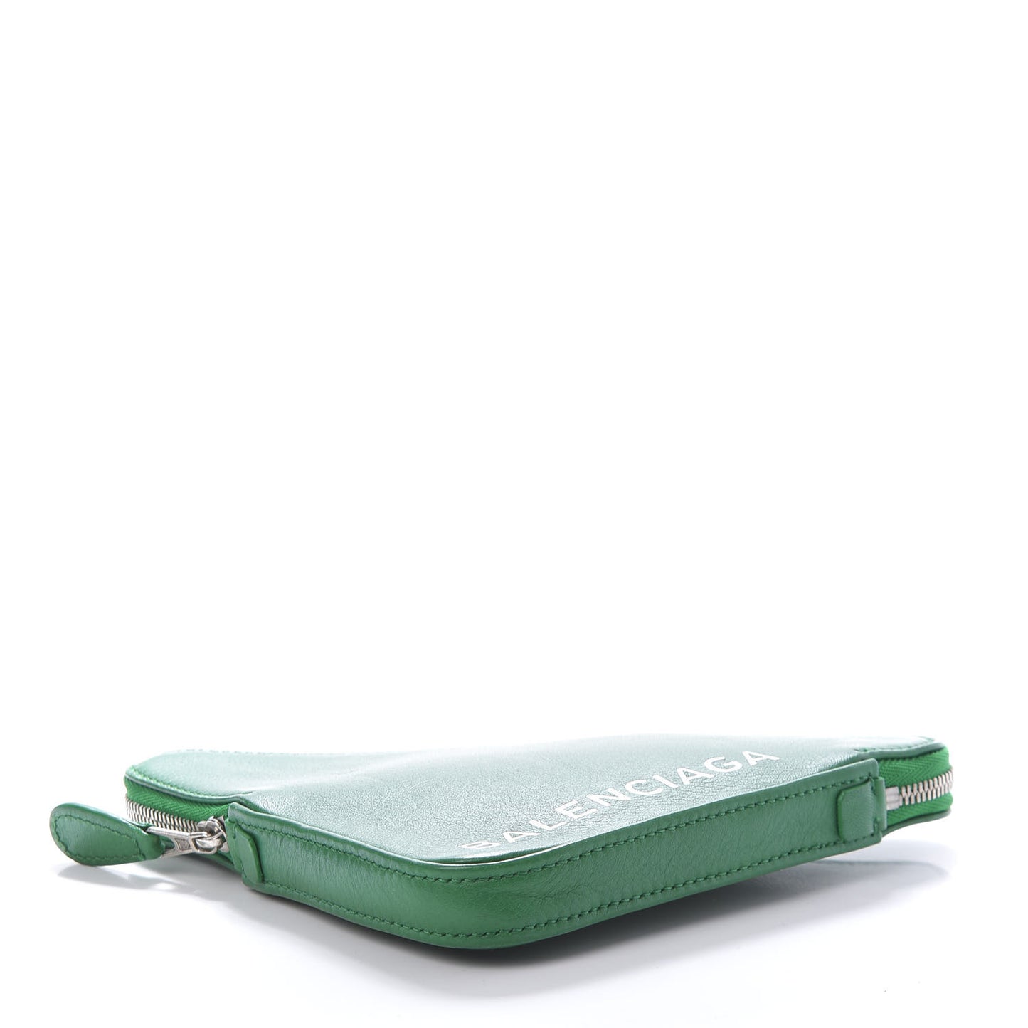Shiny Day Calfskin Triangle Pouch S Vert Irlandais