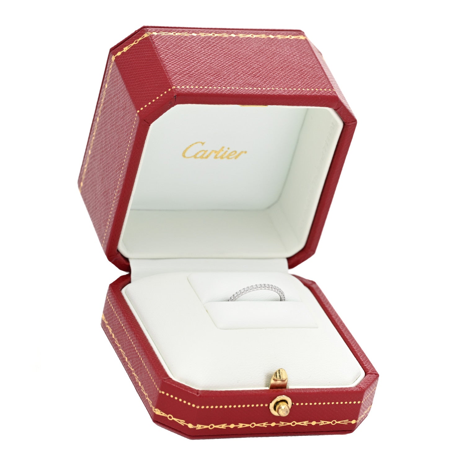 Cartier 18K White Gold Diamond 1.5mm Etincelle de Cartier Wedding Band Ring 47 4 5 of 5