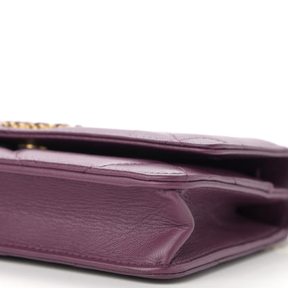 Chanel Lambskin Quilted Chanel 19 Wallet On Chain WOC Purple 11 of 14