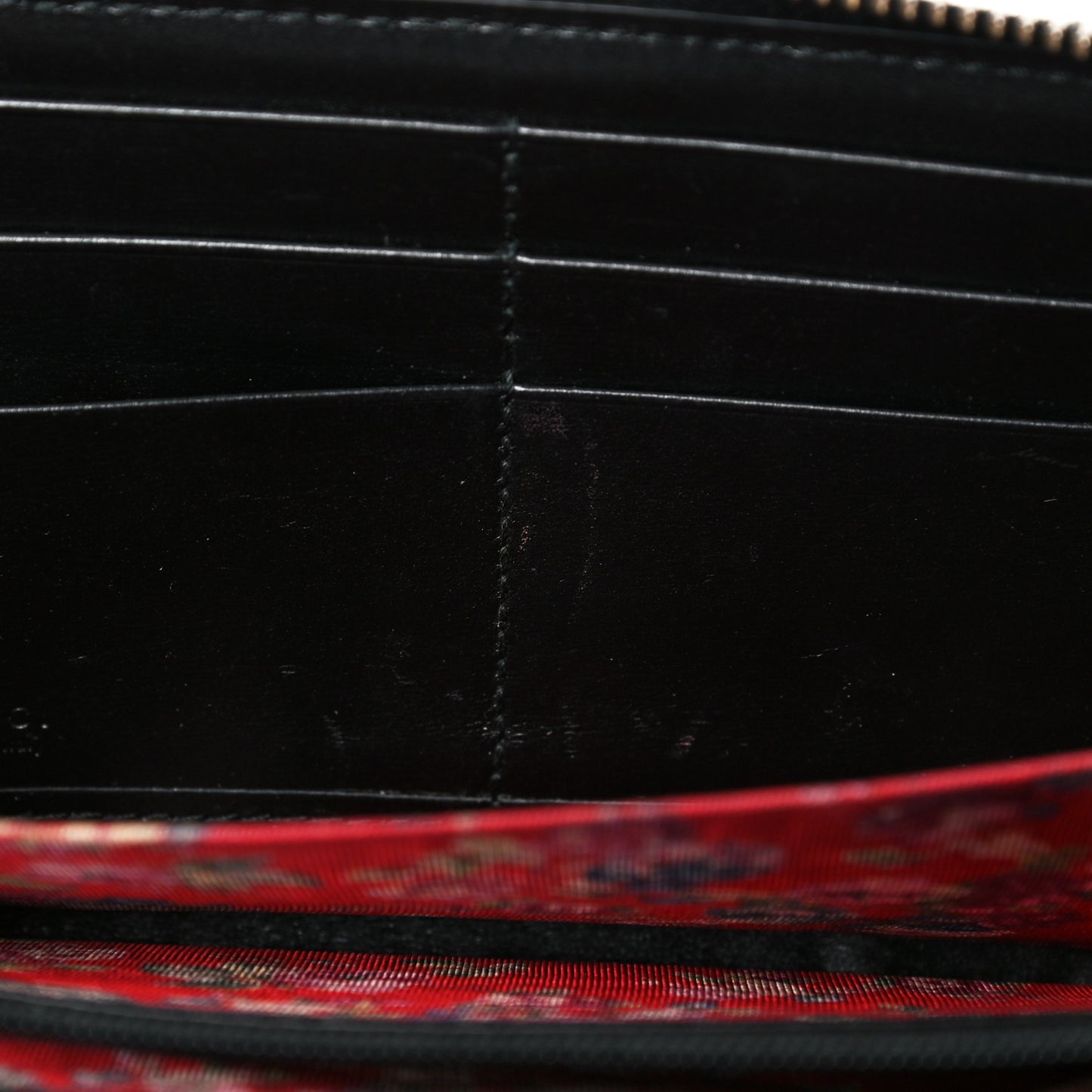Calfskin Web Trapuntata GG Zip Around Wallet Black