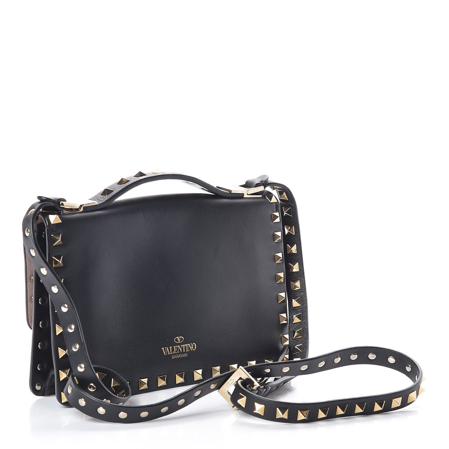 Valentino Garavani Calfskin Rockstud Top Handle Crossbody Black 3 of 8
