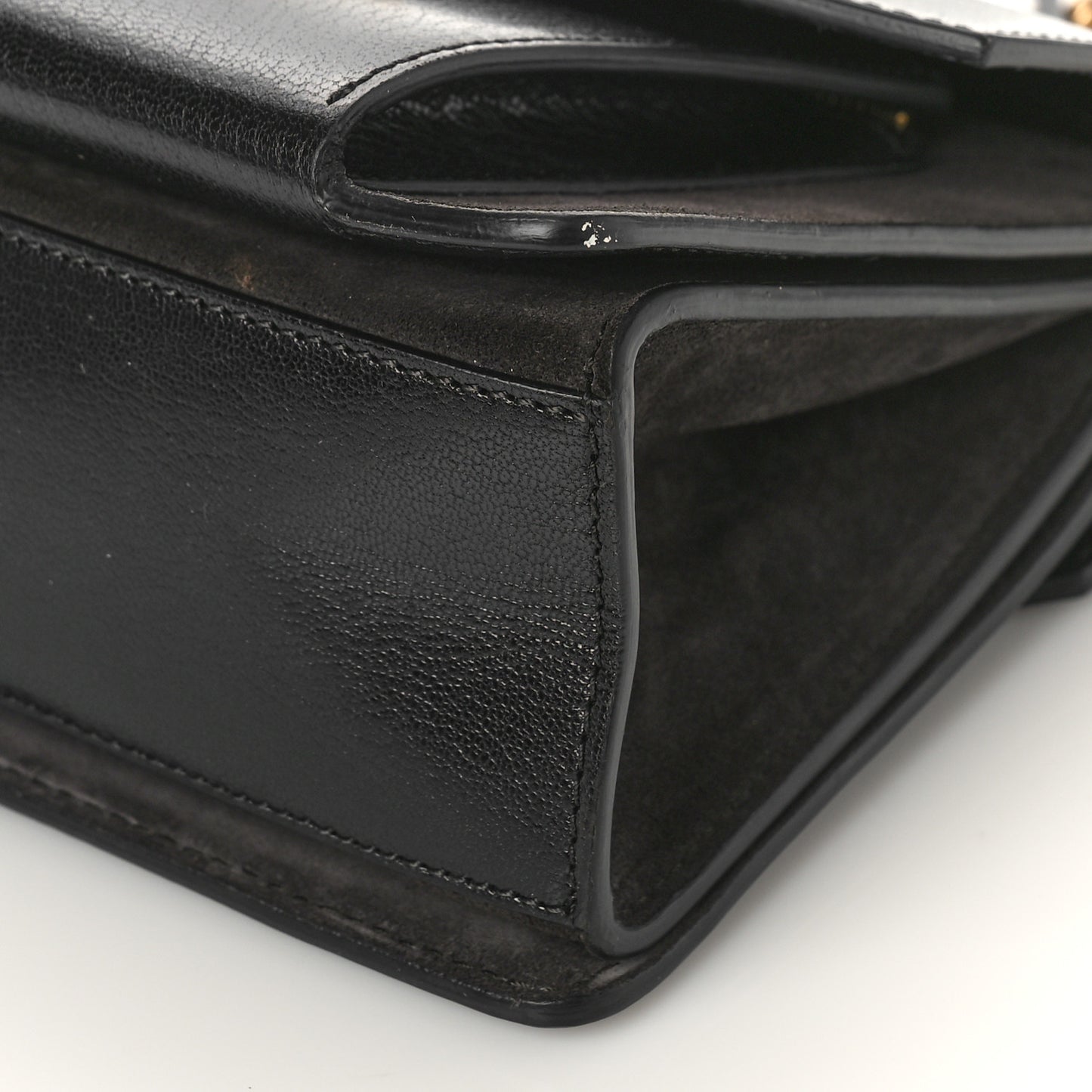 Goatskin Suede Mini GV3 Shoulder Bag Black