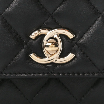 Chanel Lambskin Quilted Trendy CC Wallet On Chain WOC Black 10 of 13