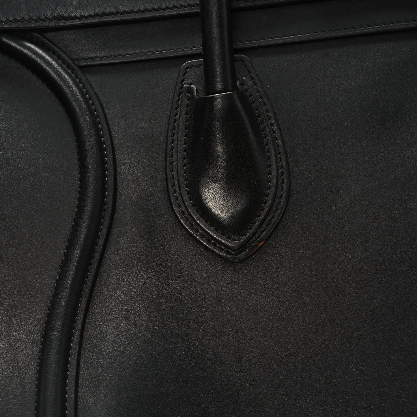 Drummed Calfskin Mini Luggage Black