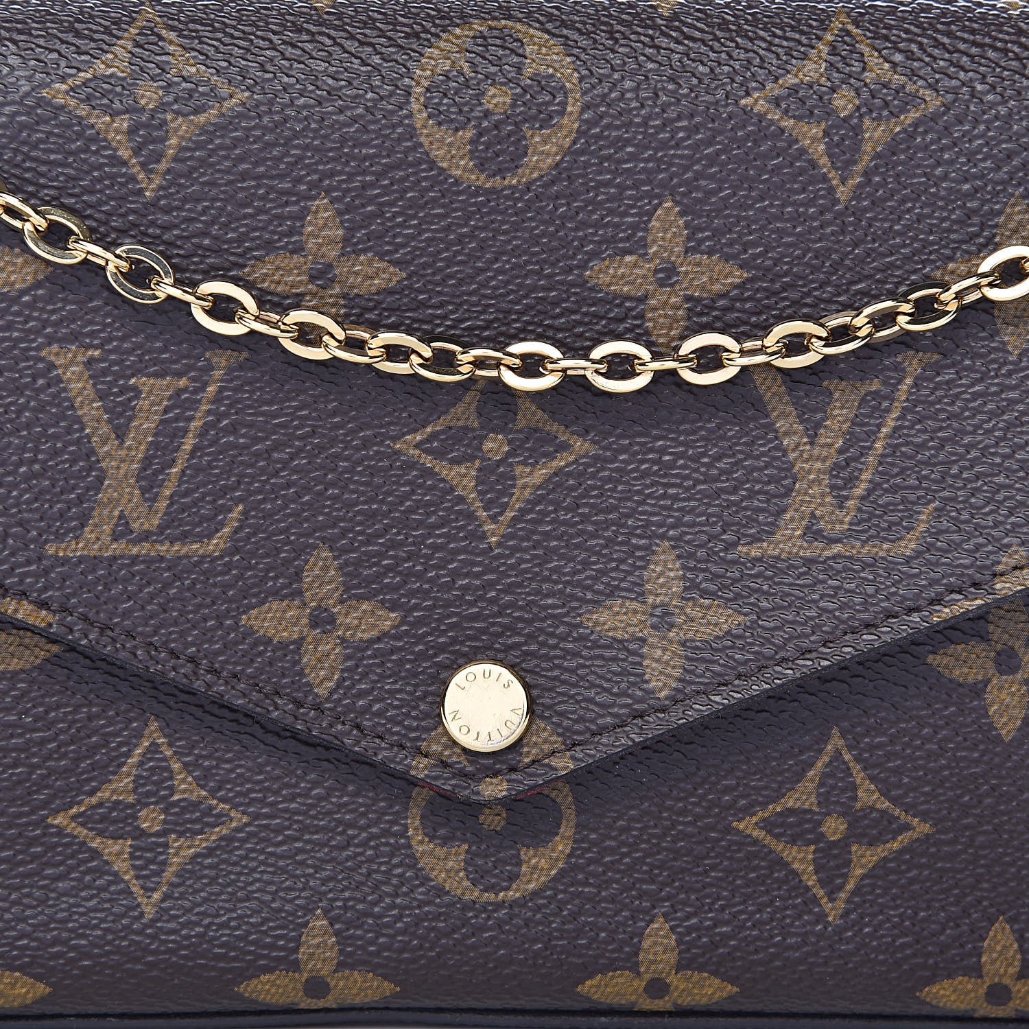 Louis Vuitton Monogram Pochette Felicie Chain Wallet Fuchsia 12 of 13