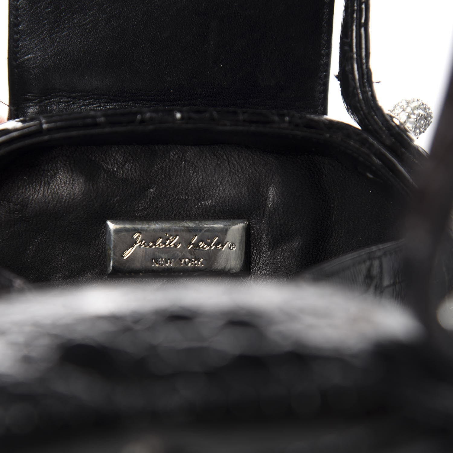 Judith Leiber Crocodile Crystal Evening Bag Black 9 of 10