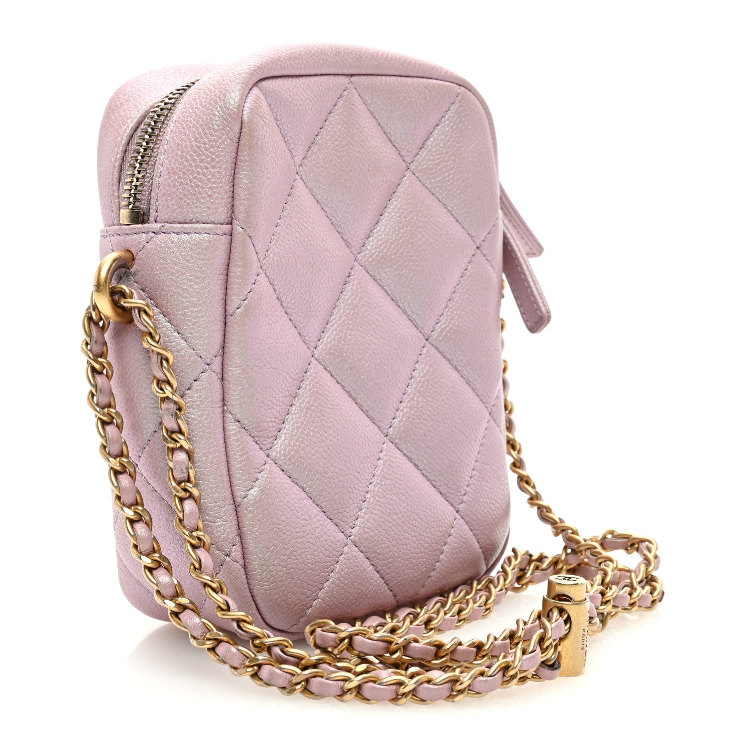 Chanel Iridescent Caviar Quilted Vertical My Perfect Camera Case Pink 3 of 10