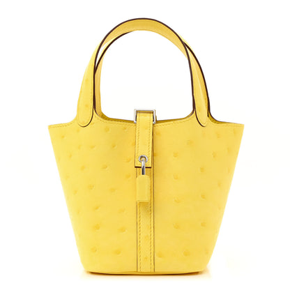 Hermes Ostrich Micro Picotin Lock Jaune Citron 1 of 11