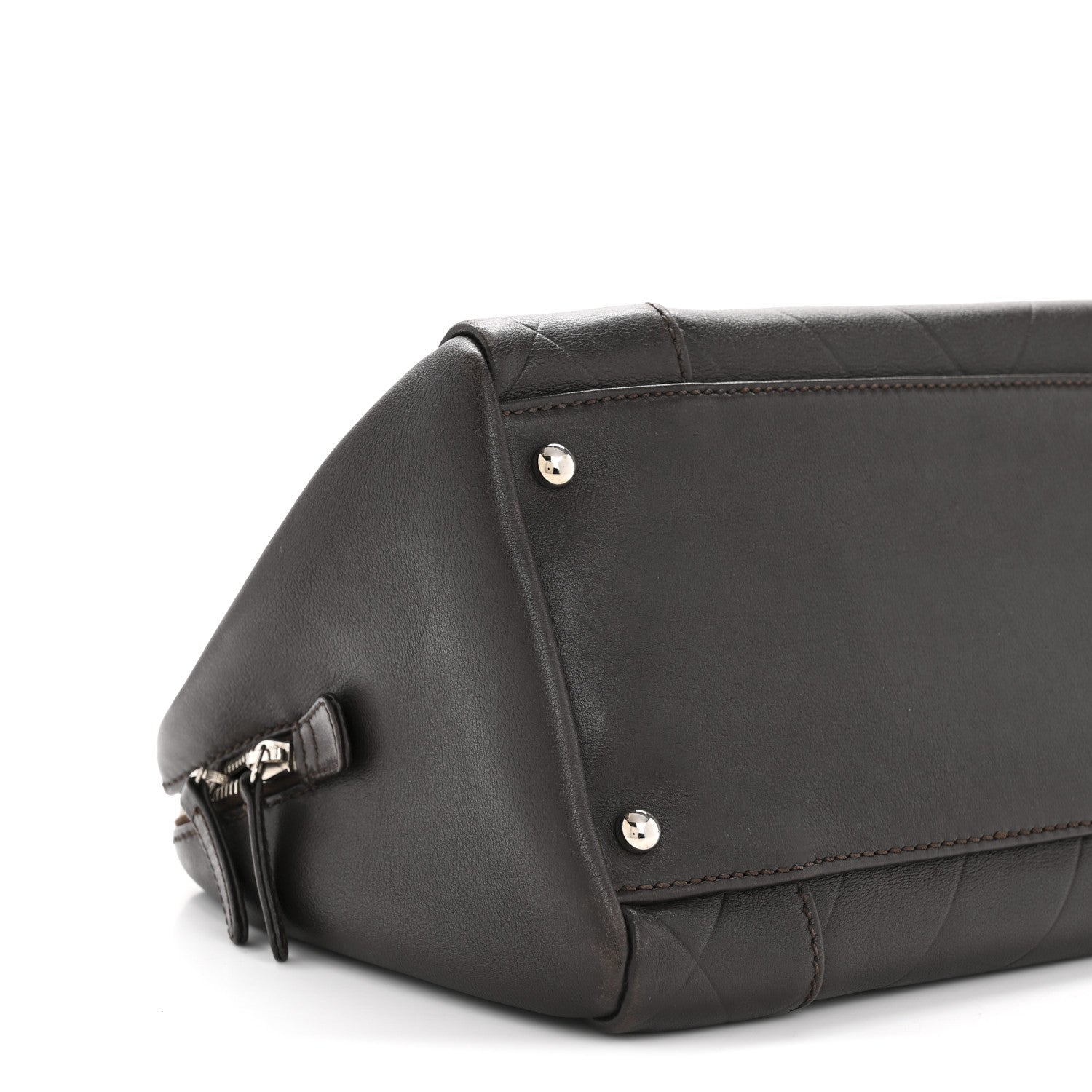 Chanel Calfskin Chevron CC All Day Long Boston Brown 9 of 13