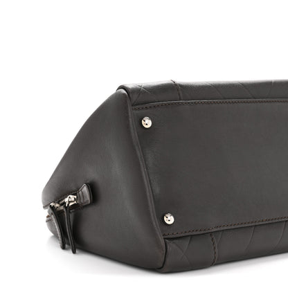 Chanel Calfskin Chevron CC All Day Long Boston Brown 9 of 13