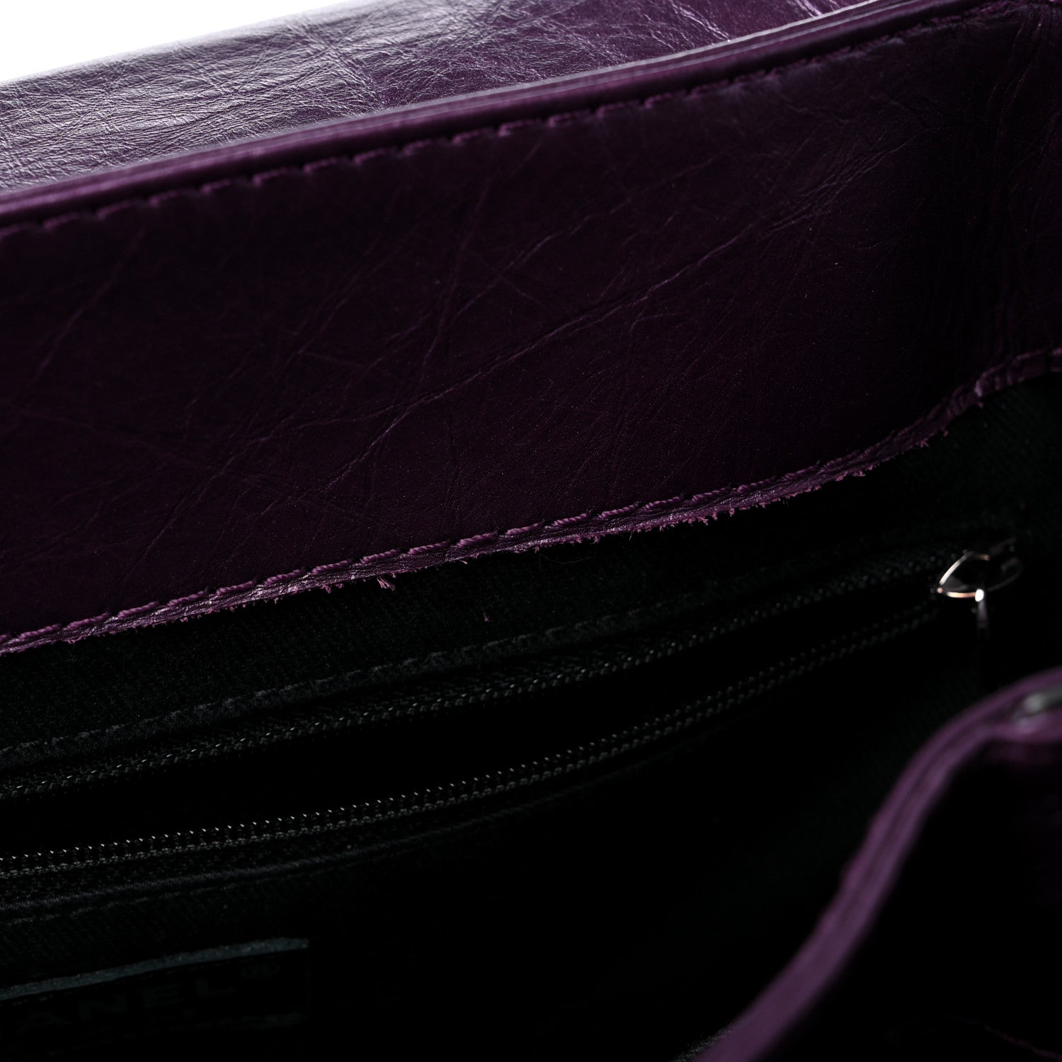 Chanel Metallic Calfskin Medium Lady Pearly Flap Dark Purple 11 of 16