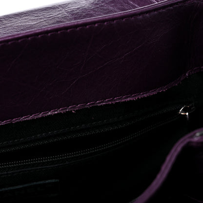 Chanel Metallic Calfskin Medium Lady Pearly Flap Dark Purple 11 of 16