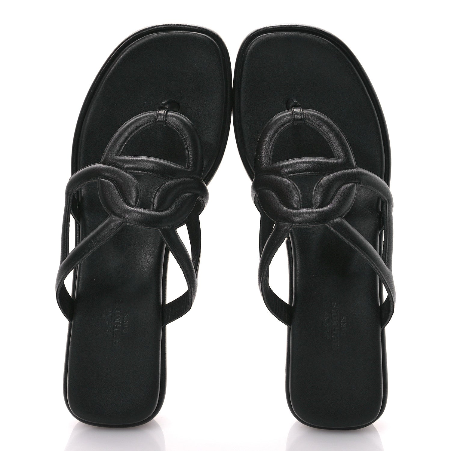 Hermes Nappa Gipsy Sandals 39 Black 2 of 9