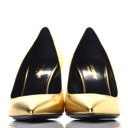 Saint Laurent Calfskin Opyum 85 Pumps 38 Gold 2 of 9