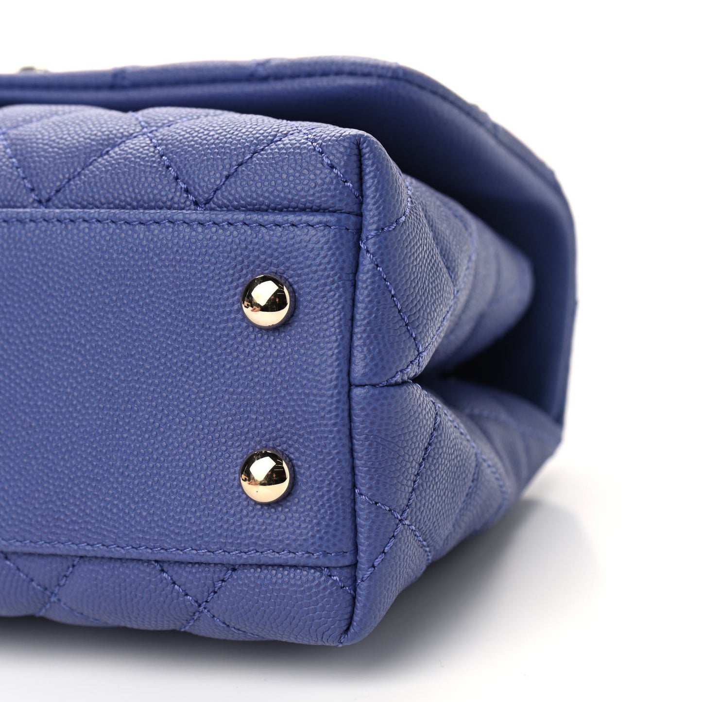 Caviar Quilted Mini Coco Handle Flap Purple