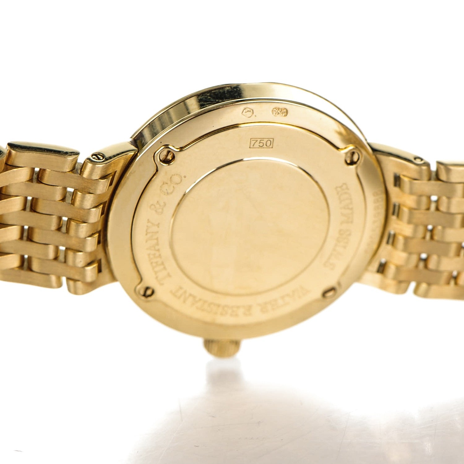 Tiffany 18K Yellow Gold Diamond Bezel 25mm Quartz Watch 6 of 9