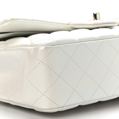 Chanel Iridescent Calfskin Quilted Medium Double Flap White 8 of 9