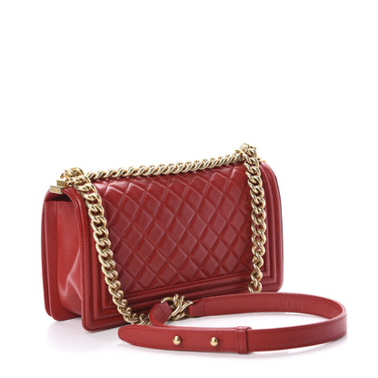 Chanel Lambskin Quilted Medium Boy Flap Red 3 of 13