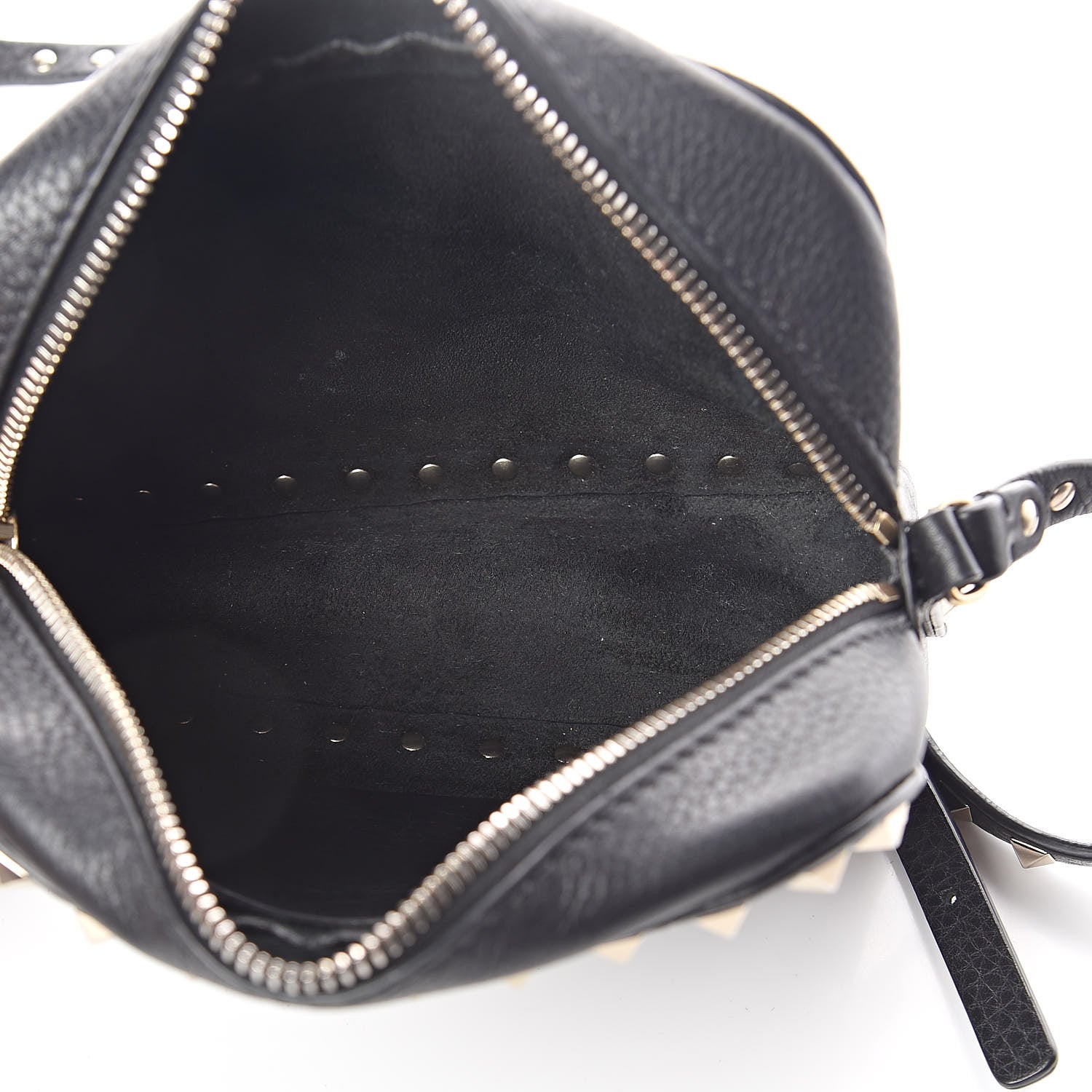 Valentino Garavani Pebbled Calfskin Rockstud Camera Crossbody Bag Black 5 of 9