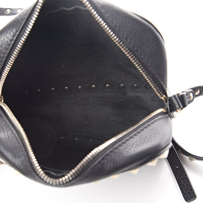 Valentino Garavani Pebbled Calfskin Rockstud Camera Crossbody Bag Black 5 of 9