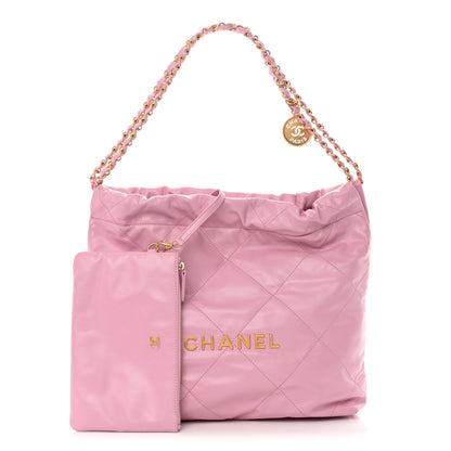 Chanel Shiny Calfskin Quilted Small Chanel 22 Pink 1 of 12
