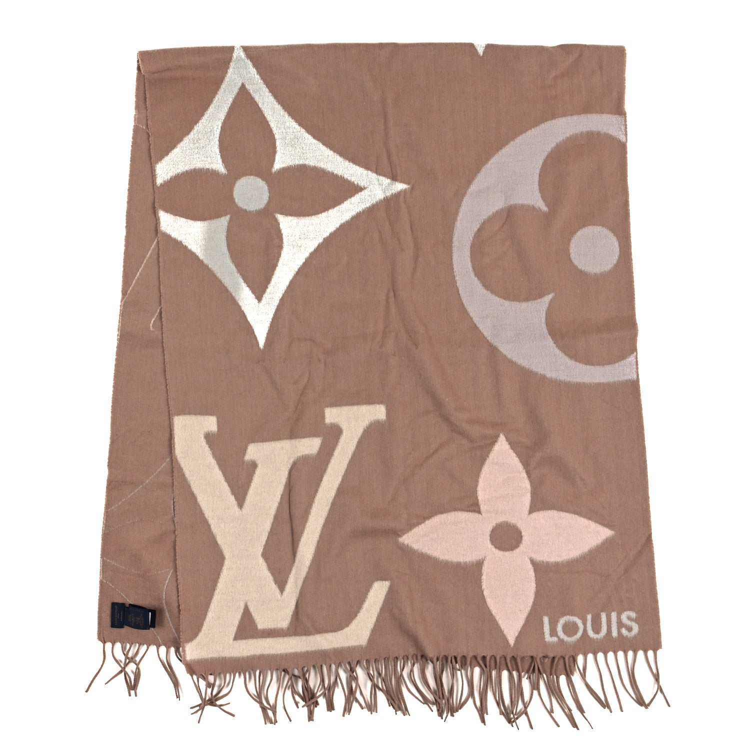 Louis Vuitton Cashmere Wool Oversized Monogram The Ultimate Scarf Latte 2 of 4