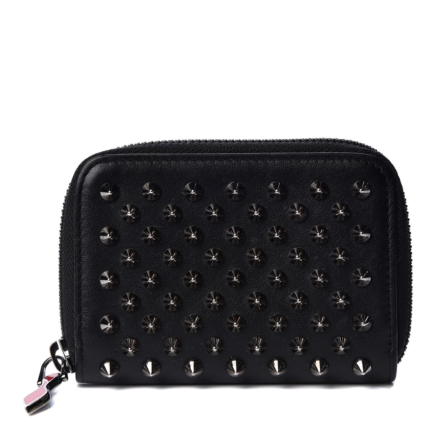 Calfskin Spiked Panettone Coin Purse Black