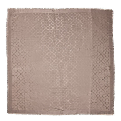 Louis Vuitton Silk Wool Monogram Shawl Beige 1 of 4