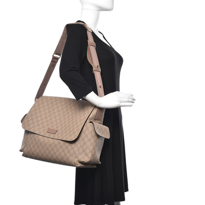 Gucci GG Supreme Monogram Messenger Diaper Bag Beige 2 of 11