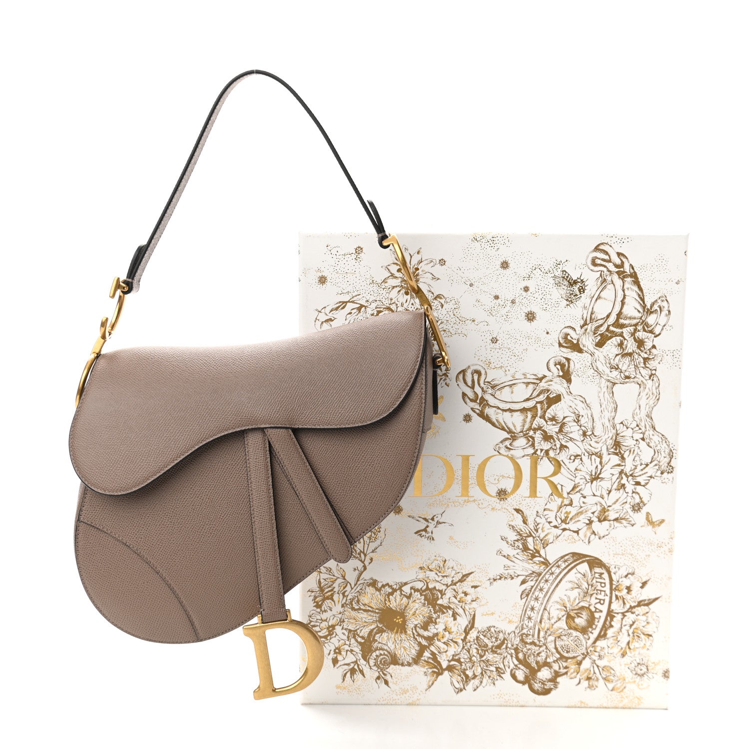 Christian Dior Grained Calfskin Saddle Bag Warm Taupe 11 of 11