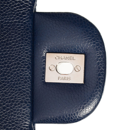 Chanel Caviar Quilted Jumbo Double Flap Navy Blue 6 of 9
