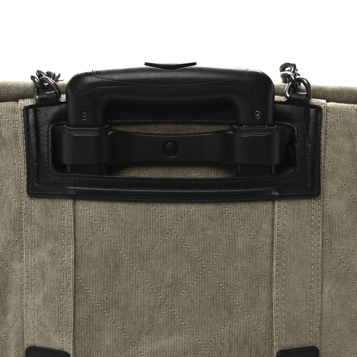 Washed Toile Calfskin Quilted Trolley Beige Black