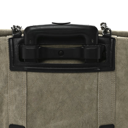 Chanel Washed Toile Calfskin Quilted Trolley Beige Black 13 of 13