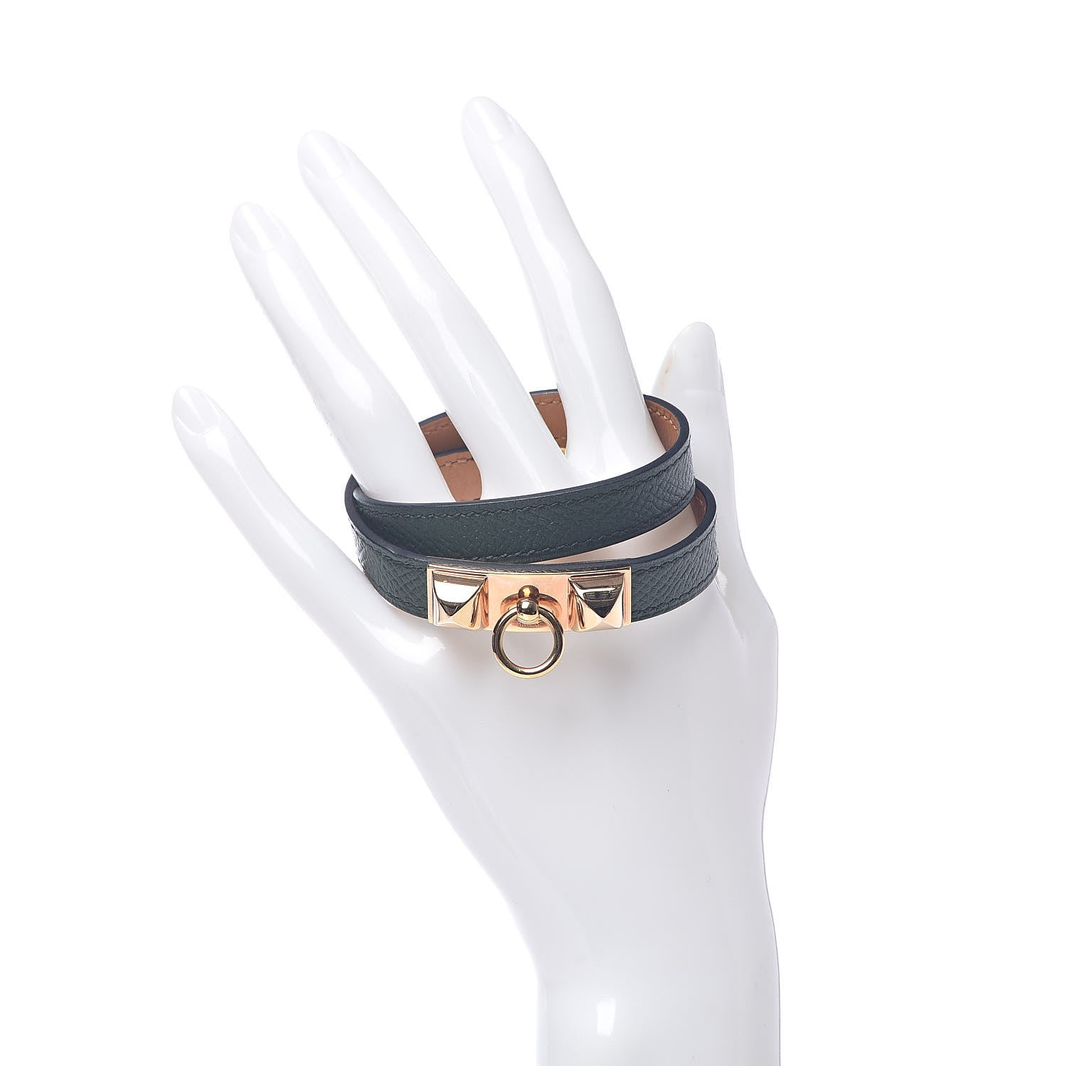 Hermes Epsom Rivale Double Tour Bracelet S Vert Anglais 2 of 7