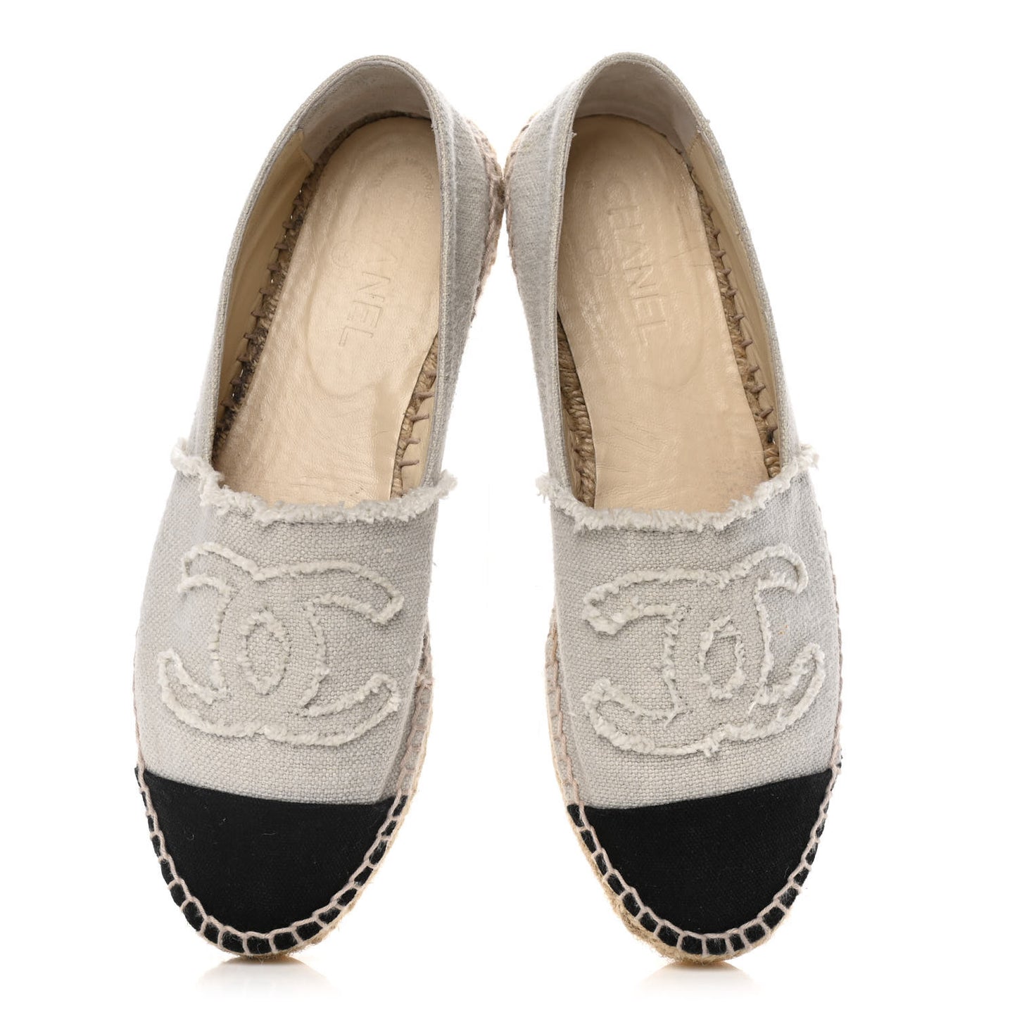 Linen CC Espadrilles 41 Beige Black