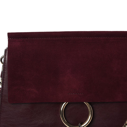 Chloe Suede Calfskin Medium Faye Shoulder Bag Dark Purple 5 of 12