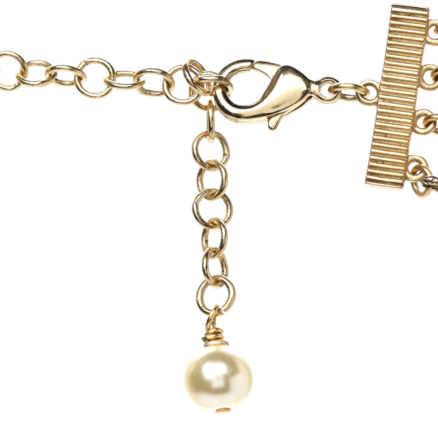 Chanel Crystal Pearl CC Multi Strand Necklace Gold 6 of 6
