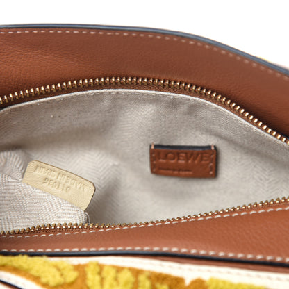 Loewe Calfskin Embroidered Floral Mini Puzzle Bag Tan Yellow 9 of 10