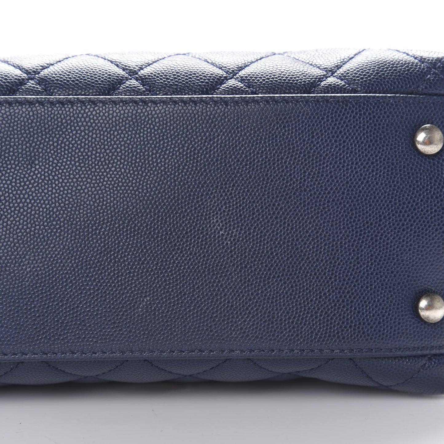 Caviar Lizard Quilted Medium Coco Handle Flap Navy