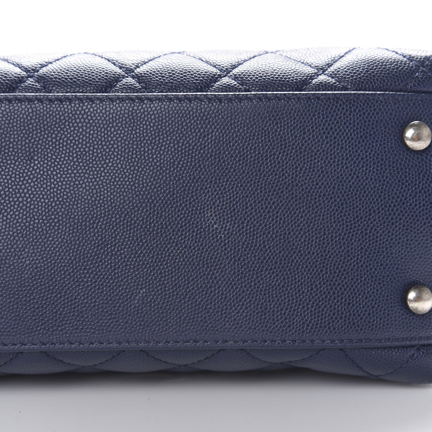 Chanel Caviar Lizard Quilted Medium Coco Handle Flap Navy 10 of 11
