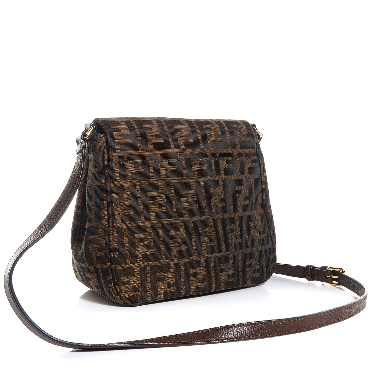 Fendi Zucca Vitello Artic Small Messenger Bag Tobacco Castagna 3 of 10