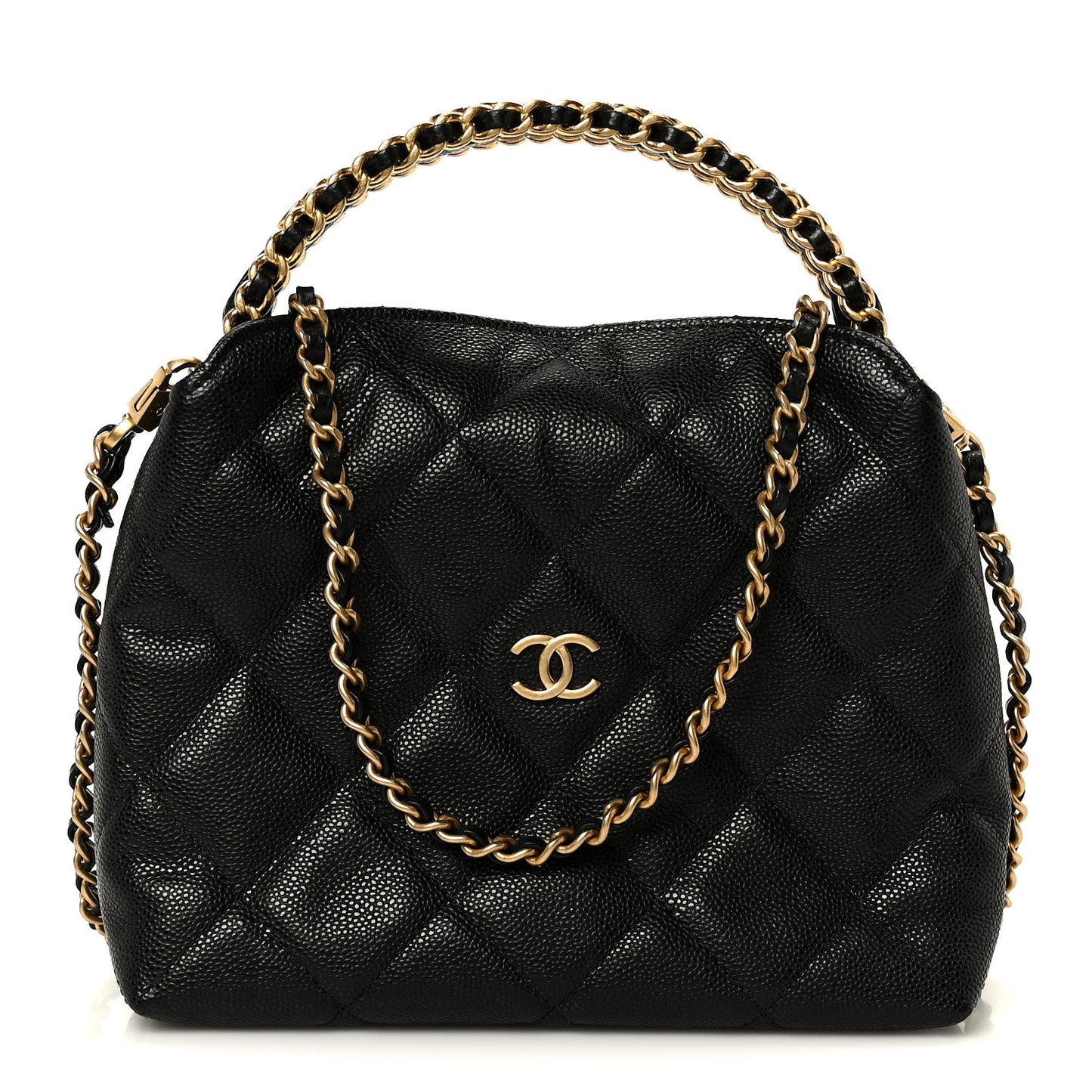 Caviar Quilted Chanel Way Clutch With Chain Black