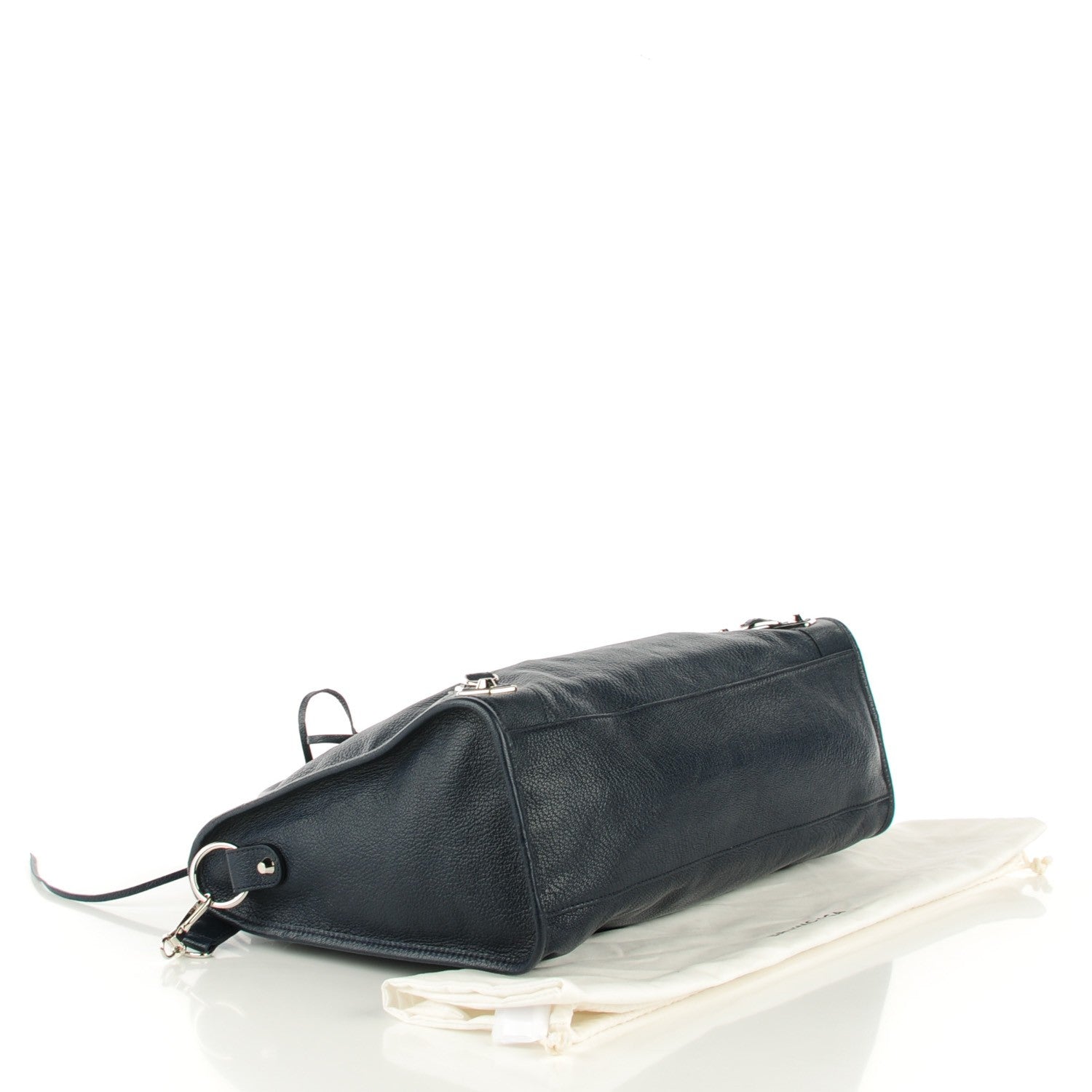 Balenciaga Chevre Silver Metallic Edge Hardware City Bleu Nuit Dark Sea 4 of 7