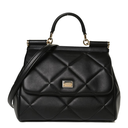 Dolce & Gabbana Calfskin Quilted Medium Miss Sicily Satchel Black 1 of 11