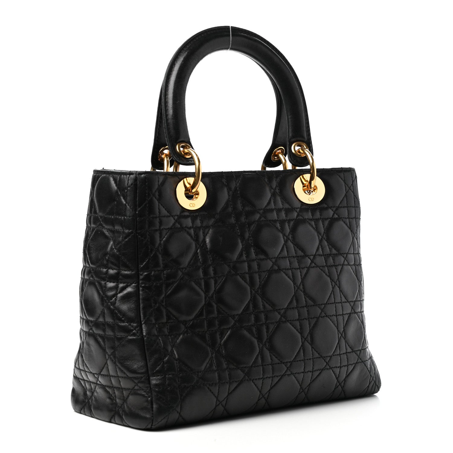 Christian Dior Lambskin Cannage Medium Lady Dior Black 3 of 9