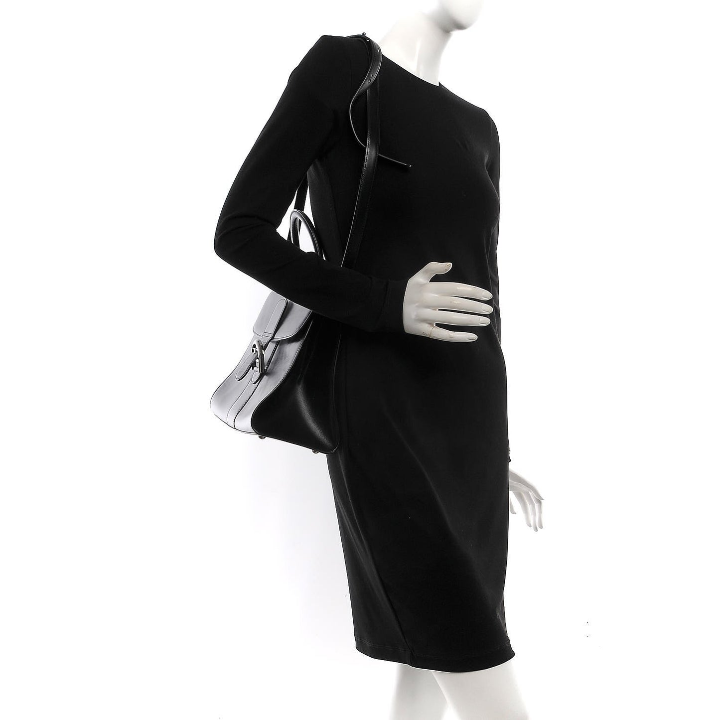 Box Calfskin MM Brillant Satchel Black