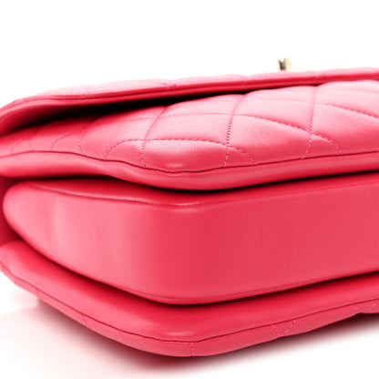 Chanel Lambskin Quilted Medium Trendy CC Flap Dual Handle Bag Dark Pink 9 of 10