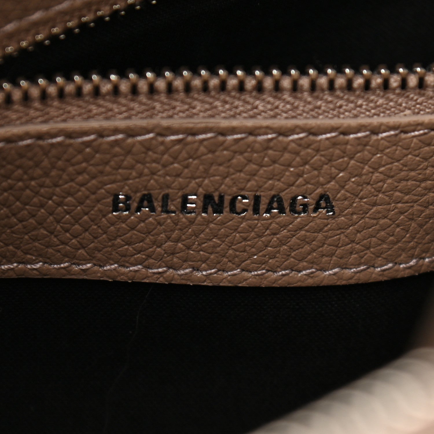 Balenciaga Grained Calfskin Logo S Ville Top Handle Bag Mink Grey White 6 of 9