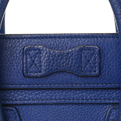 Celine Drummed Calfskin Nano Luggage Indigo 18 of 21