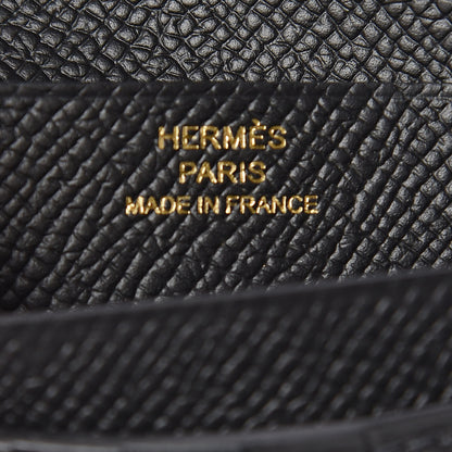 Hermes Epsom Bearn Compact Wallet Black 7 of 8